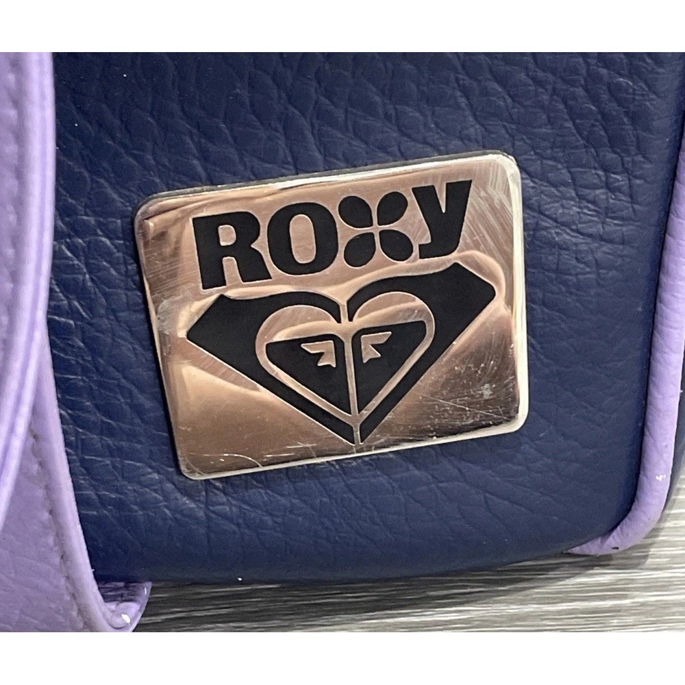 Vintage Roxy Travel Bag Luggage‎ Purple Leather Tote Hawaiian PVC Surf 1990's - Picture 8 of 15